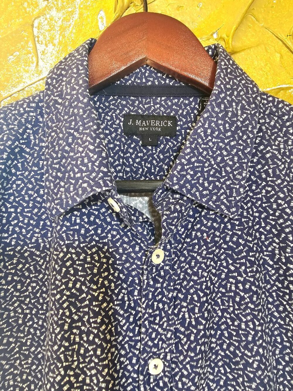J. Maverick New York Men's Long Sleeve Patterned Shirt Size Large